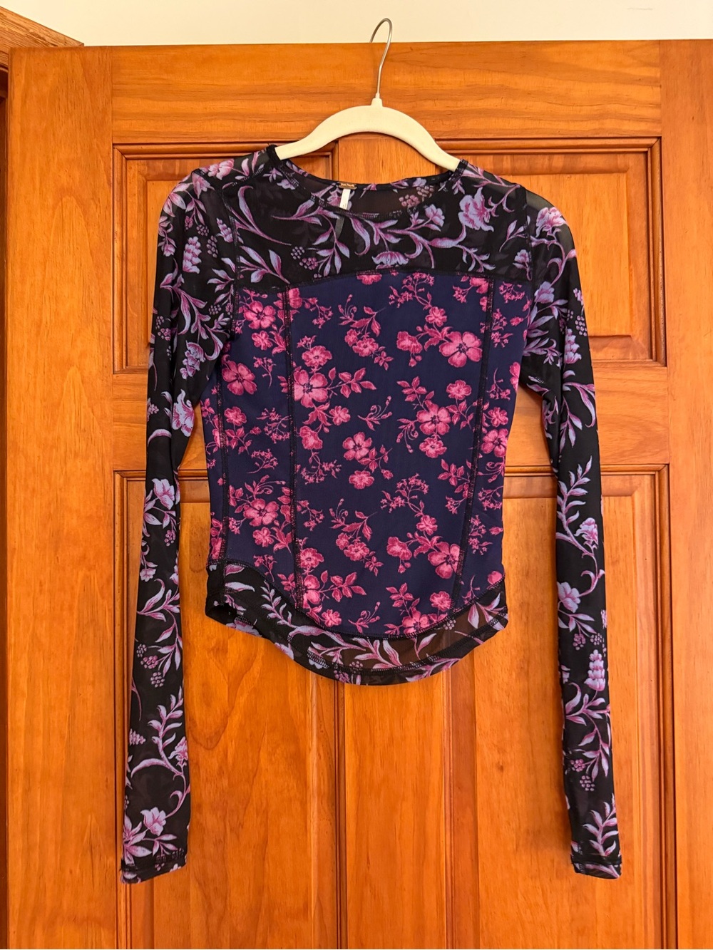 Free people Floral Long-Sleeve Women's Top in Purple and Pink